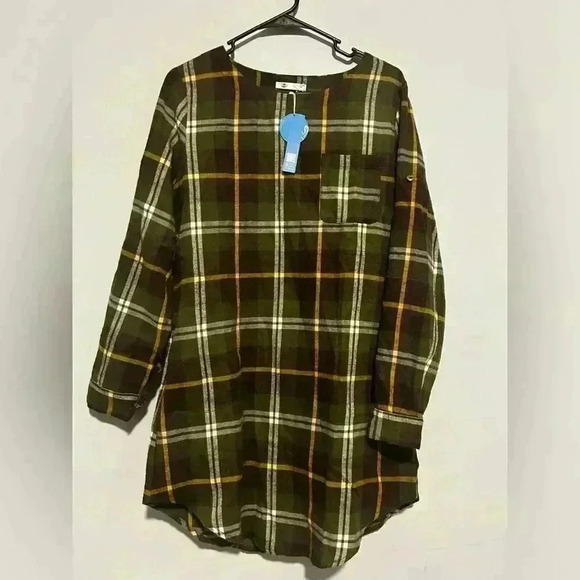 NWT CUPSHE Moriah Gingham Curved Hem Short Dress Size S Flannel Green - Picture 2 of 6